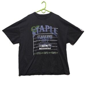 Staple‎ x NFL Seattle Seahawks Emerald City Black Graphic T-Shirt Mens XXL 2022